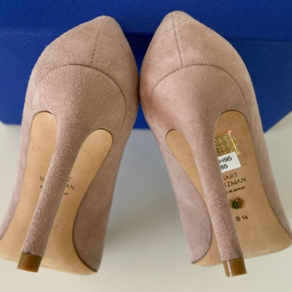 (LIKE NEW ) STUART WEITZMAN |LEIGH 95 | SUEDE BABY PINK - Picture 10 of 17